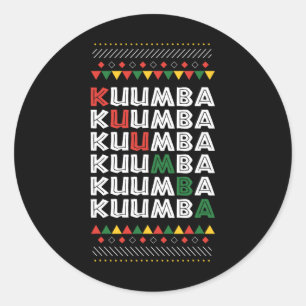 Sticker Rond Kuumba Kwanzaa Principauté de vacances afro-améric