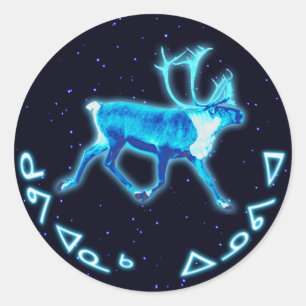 Sticker Rond Kuvianak Innovia - Caribou bleu (rennes)
