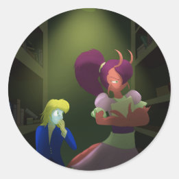 Sticker Rond Kuzoura et la fille écrevisse