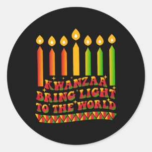 Sticker Rond Kwanzaa Apporte Lumière Au Monde Joyeux Kwanzaa