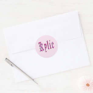 Sticker Rond "Kylie" Floral Rose Kylie Nom,