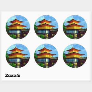 Sticker Rond Kyoto - KINKAU - Pavillon d'or