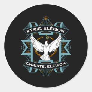 Sticker Rond Kyrie Eleison Christe Messe latine traditionnelle 