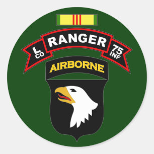 Sticker Rond L Co, 75e régiment d'infanterie - Rangers, Vietnam