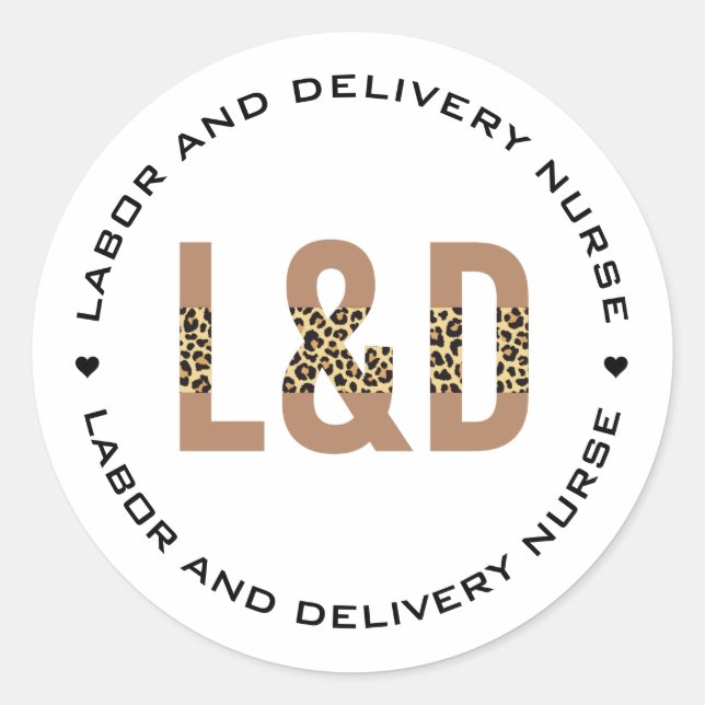 Sticker Rond L&D Infirmière, travail et prestation Infirmière,  (Devant)