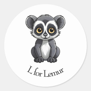 Sticker Rond L pour Lemur