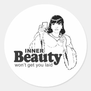 STICKER ROND LA BEAUTÉ INTÉRIEURE NE VOUS FERA PAS COUCHER