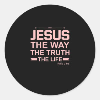 Sticker Rond La Bible chrétienne Verse Jésus Vérité Vérité Vie