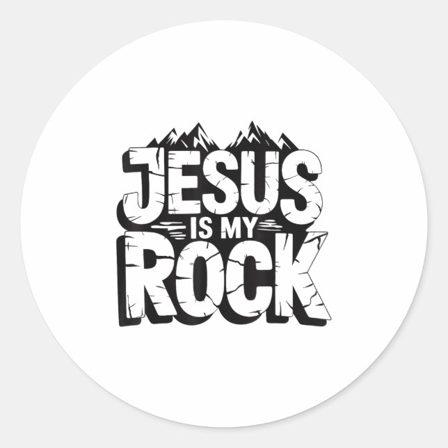 Sticker Rond La Bible Jésus Est Mon Rocher Chrétien (Devant)