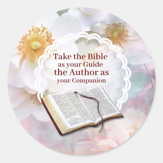 Sticker Rond La Bible, notre guide (Devant)