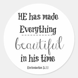 Sticker Rond La Bible Verse : Il a rendu tout beau