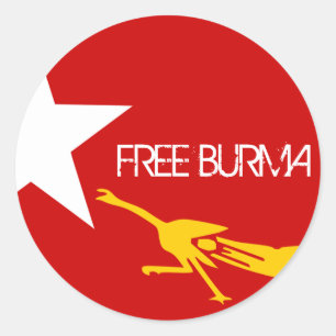 STICKER ROND LA BIRMANIE LIBRE