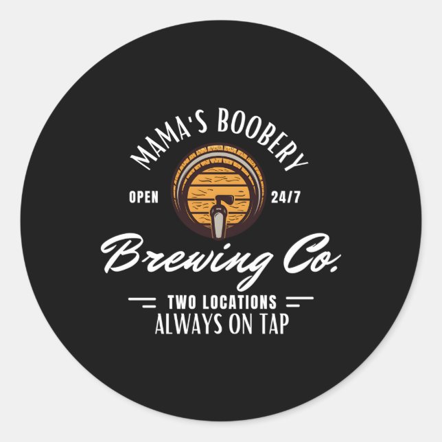 Sticker Rond La Booberie De Mama Brasserie D'Allaitement Nouvea (Devant)