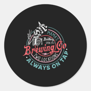 Sticker Rond La brasserie Ery de Retro Mama, drôle de sein de s