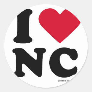 STICKER ROND LA CAROLINE DU NORD - "J'AIME L'OR" "QUE J'AIME LE