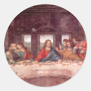 Sticker Rond La Cène de Léonard de Vinci