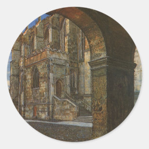 Sticker Rond La chapelle d'Eton College par Anna Alma Tadema
