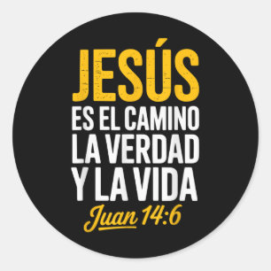 Sticker Rond La Chemise De Jésus En Espagnol Christian Espagnol