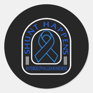 Sticker Rond La Chute de sensibilisation à l'hydrocéphalie se p