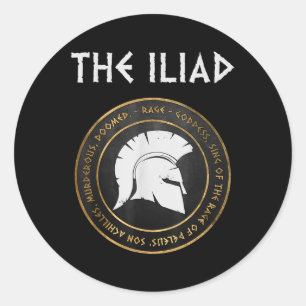 Sticker Rond La Colère Iliade De La Guerre De Troie D'Achille