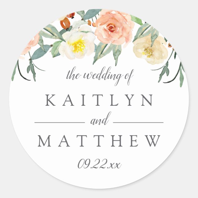 Sticker Rond La collection de Mariages Spring Blossoms (Devant)