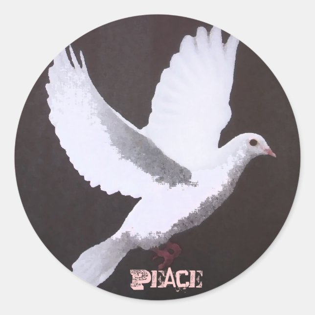 Sticker Rond La colombe blanche de la paix (Devant)