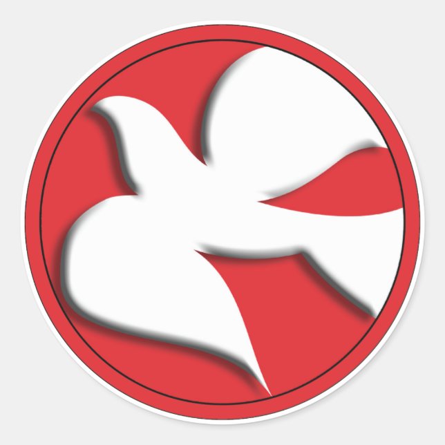 Sticker Rond La colombe de confirmation dans le cercle rouge (Devant)