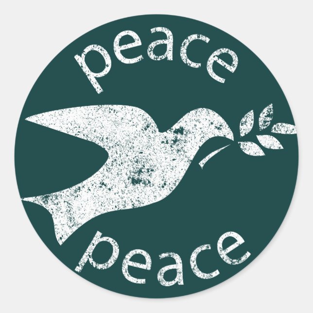 Sticker Rond La colombe de la paix (Devant)