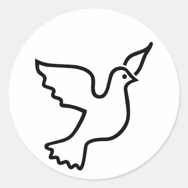 Sticker Rond La colombe de la paix (Devant)