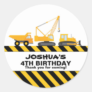 Sticker Rond La construction troque l'autocollant de cadeau