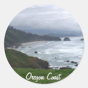 Sticker Rond La côte de l'Oregon