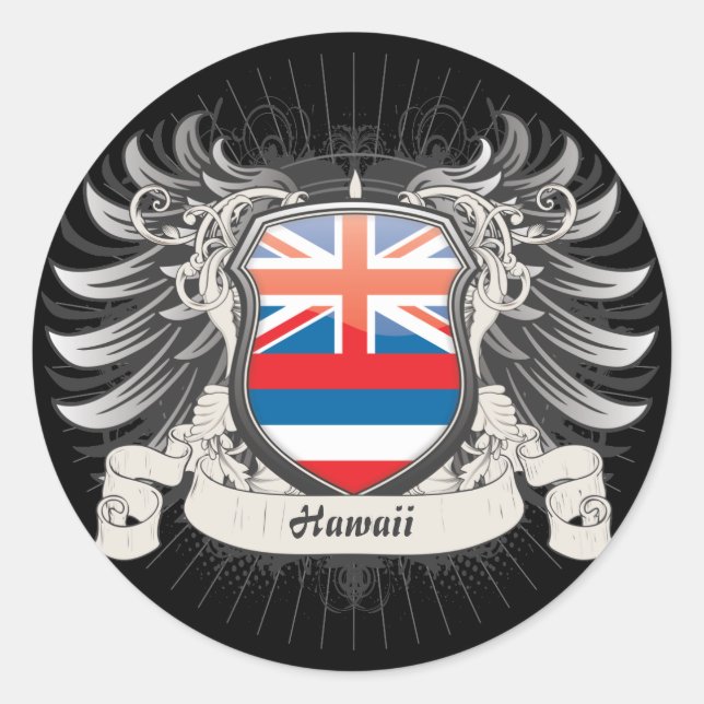 Sticker Rond La crête d'Hawaï (Devant)