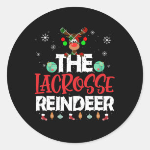 Sticker Rond La crosse Reindeer Christmas Pyjama Family Matc