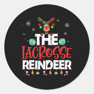 Sticker Rond La crosse Reindeer Christmas Pyjama Family Matc