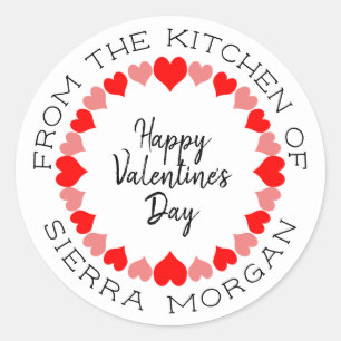Sticker Rond La cuisine de guirlande de coeur de Valentine