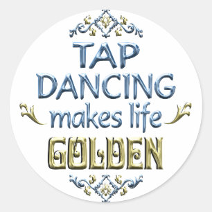 Sticker Rond La danse sur le robinet est dorée