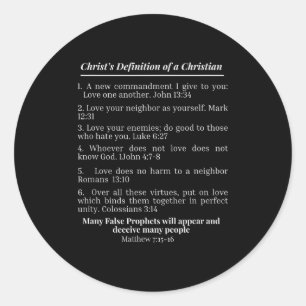 Sticker Rond La définition du chrétien selon le Christ verset b