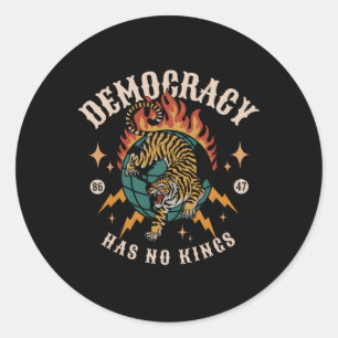 Sticker Rond La démocratie n'a pas de roi 8647 Anti Trump Ameri