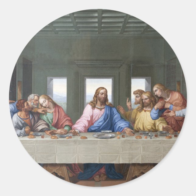 Sticker Rond La Dernière Cène de Léonard de Vinci (Devant)