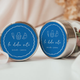 Sticker Rond "La Dolce Vita" Fête des mariées manuscrite