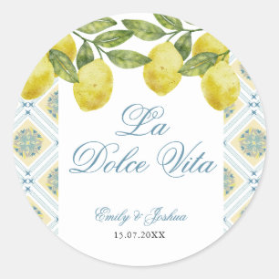 Sticker Rond La Dolce Vita Mariage Italien au Citron