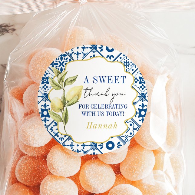 Sticker Rond La Dolce Vita Merci Citron italien (Créateur téléchargé)