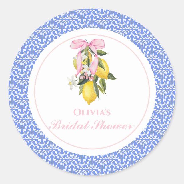 Sticker Rond La Dolce Vita Rose Ruban Rose Mariage (Devant)