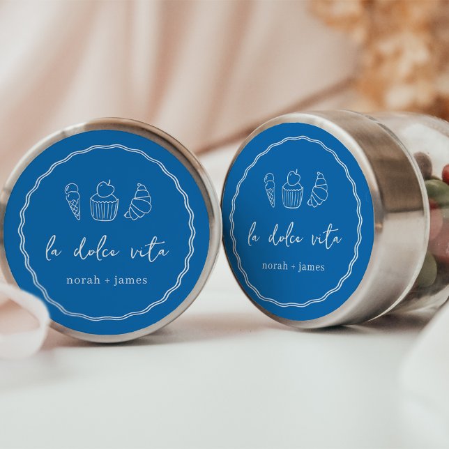 Sticker Rond "La Dolce Vita" Shower de Mariage manuscrit (Créateur téléchargé)