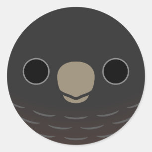 Sticker Rond La face d'un cacatoès Gang-gang femelle