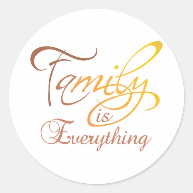 Sticker Rond La famille est tout (Devant)