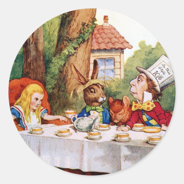 STICKER ROND LA FÊTE DU THÉ DE LA MAD HATTER (Devant)