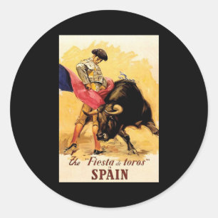 Sticker Rond La Fiesta De Toros En Espagne