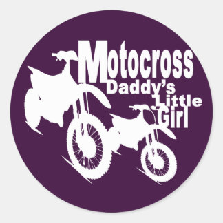 Sticker Rond La fille de Motocross Daddy