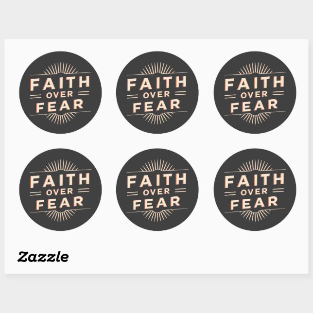 Sticker Rond La foi au-dessus de la peur (Feuille)